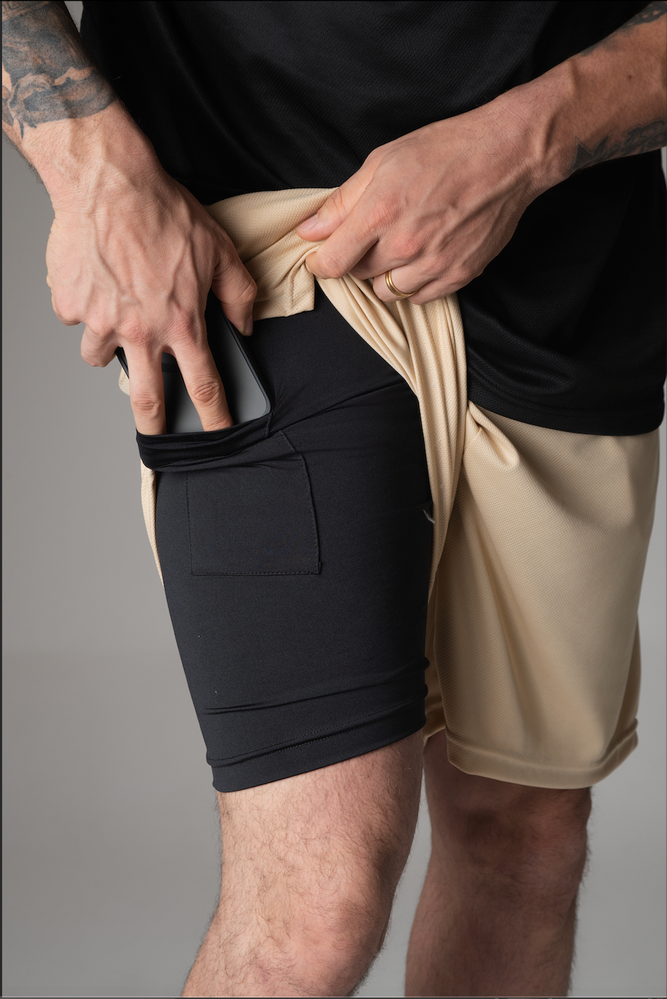 Short Dry-Fit de Compressão - Logo - Branco